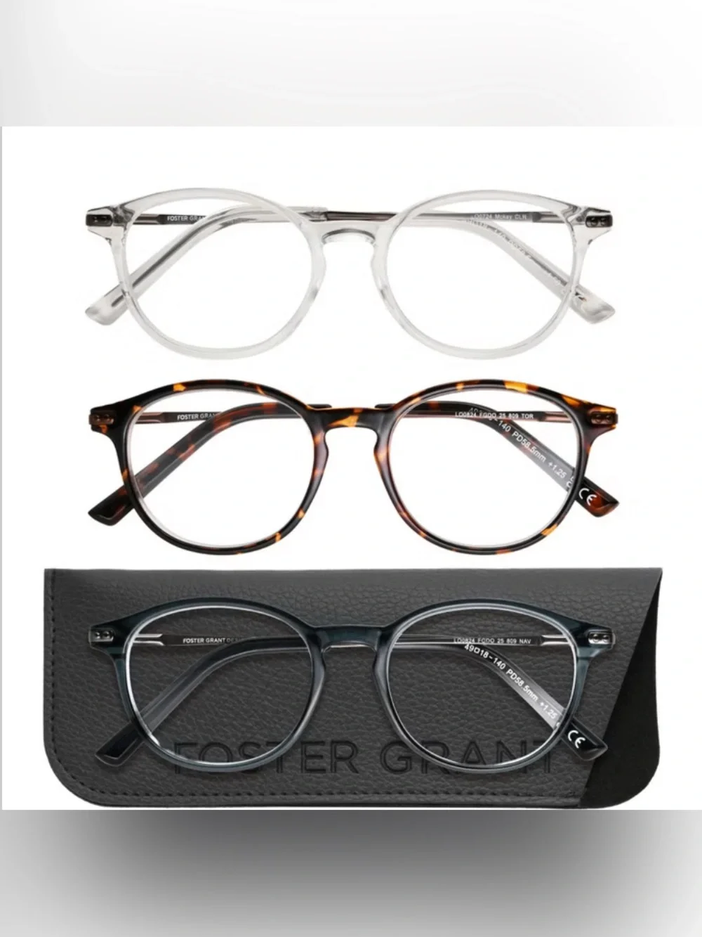 Foster Grant Design Optics reading-glasses set +2.00 “D” style